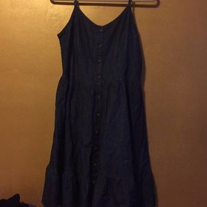 Denim smocked dress